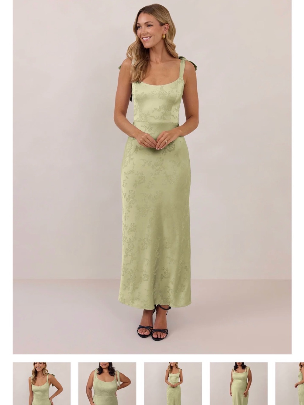 Park & Fifth Light Green Floral-Texture Maxi Dress